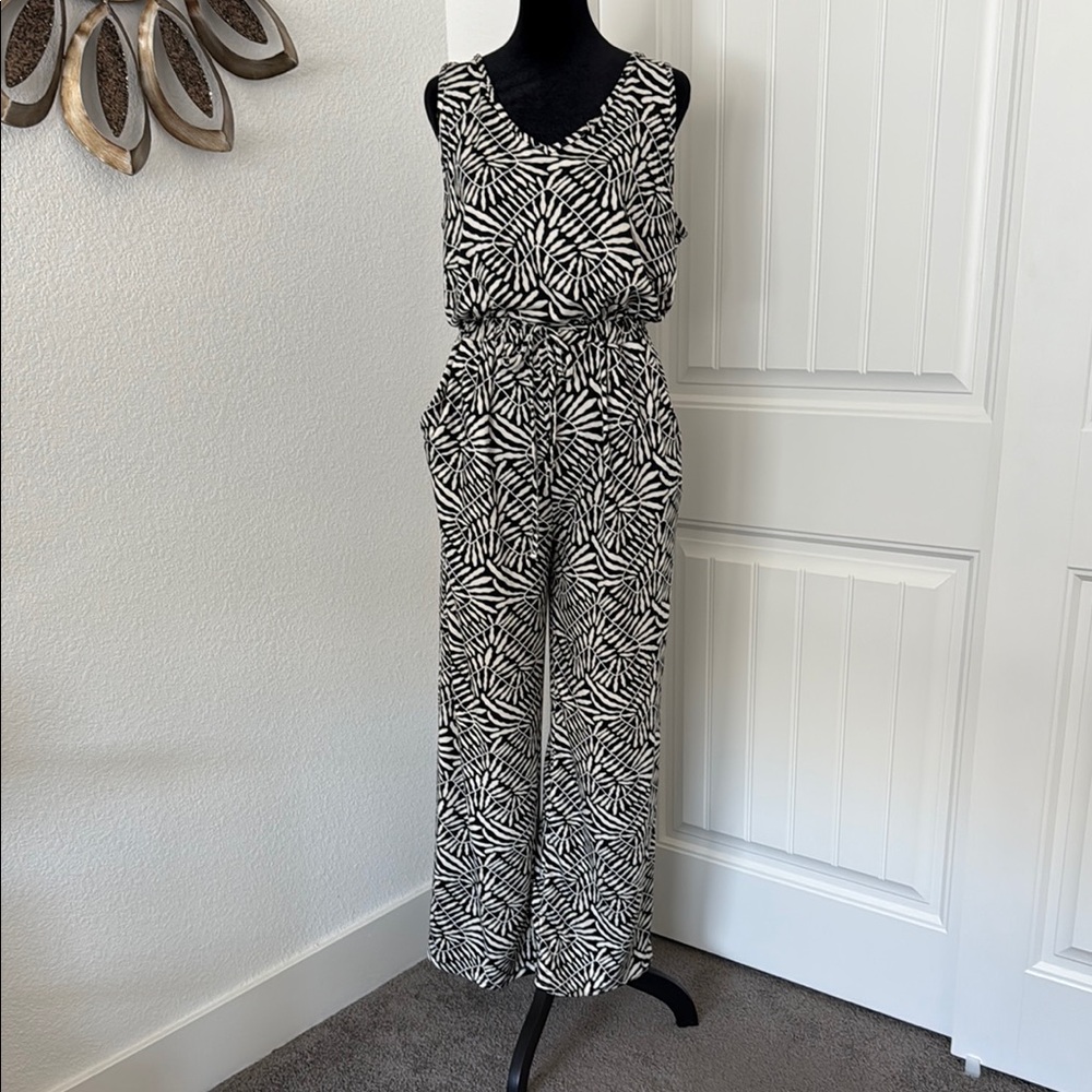 Black & White Patterned Jumpsuit